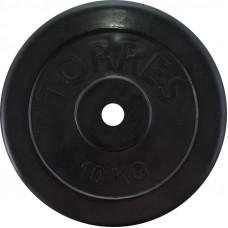 Диск обрезиненный "TORRES 10 кг" арт.PL507110, d.25мм, металл в резиновой оболочке, черный
