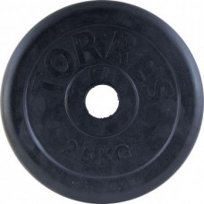 Диск обрезиненный "TORRES 2,5 кг" арт.PL50632, d.31мм, металл в резиновой оболочке, черный