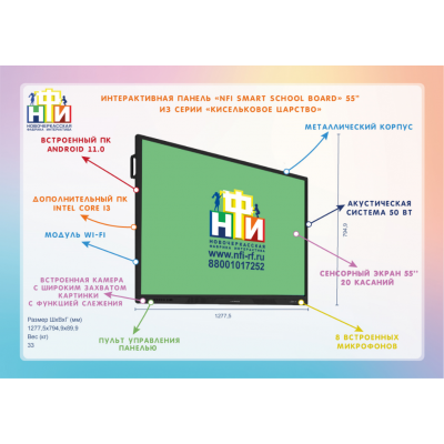 Интерактивная панель "NFI Smart School Board 55" из серии «Кисельковое царство» (с ПК)