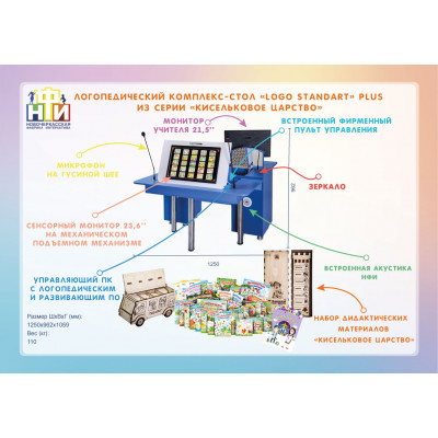 Интерактивный мультимедийный логопедический комплекс-стол «Logo Standart» Plus из серии «Кисельковое царство»