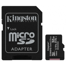 Карта памяти microSDHC UHS-I U1 Kingston Canvas Select  Plus 32 ГБ, 100 МБ/с, Class 10, SDCS2/32GBSP,  1 шт., без адаптера