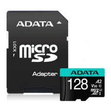 Карта памяти microSDXC UHS-I U3 A-Data Premier Pro 128 ГБ, 100 МБ/с, Class 10, AUSDX128GUI3V30SA2-RA1,  1 шт., переходник SD