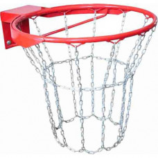 Кольцо баскетбольное антивандальное № 7, арт.MR-BRim7Av, диаметр 450 мм, метал. прут. 16 мм, усилен.каркас, с кронштейном, сетка из мет.цепи, красное.