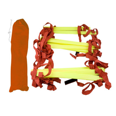 Лестница для тренировок,  арт.У792/MR-L5.4, длина 5,4 м, шир. 51 см, перекладины (12 шт) из пластика, регулир.расстоян.между перекладинами,ленты из ПЭ, пластик., в сумке-чехле из нейлона, желт-красная