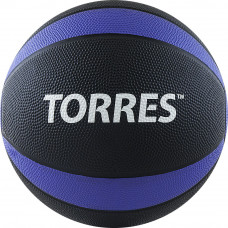 Медбол "TORRES 5 кг", арт.AL00225, покрышка и наполнитель резина, диаметр 23,8 см, вес 5 кг, черно-фиолетово-белый
