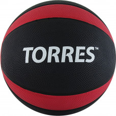 Медбол "TORRES 6 кг", арт.AL00226, покрышка и наполнитель резина, диаметр 23,8 см, вес 6 кг, черно-красно-белый