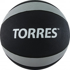 Медбол "TORRES 7 кг", арт.AL00227, покрышка и наполнитель резина, диаметр 23,8 см, вес 7 кг, черно-серо-белый