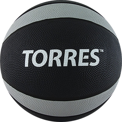 Медбол "TORRES 7 кг", арт.AL00227, покрышка и наполнитель резина, диаметр 23,8 см, вес 7 кг, черно-серо-белый