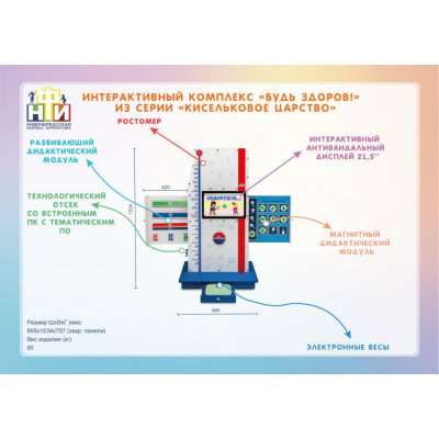 Многофункциональный обучающий интерактивный комплекс по здоровьесбережению "Будь здоров!" из серии «Кисельковое царство»