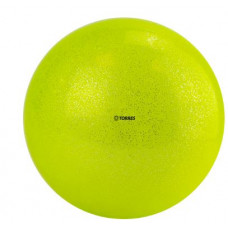 Мяч для художественной гимнастики "TORRES", арт.AGP-19-03, диам. 19 см, ПВХ, желтый с блестками