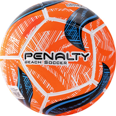 Мяч для пляжного футбола PENALTY BOLA BEACH SOCCER FUSION IX, арт.5203501960-U, р.5, PU Micropower, 12 панелей, термосшивка, подкладка Evacel, оранжевый, синий, черный