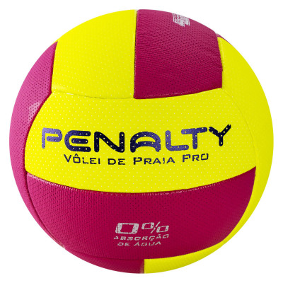 Мяч для пляжного волейбола матч. PENALTY BOLA VOLEI DE PRAIA PRO, арт.5415902013-U, р.5, мягкая микрофибра, подкл. слой Neogel, термосшивка, 0% влагопроницаемость, 12 пан., желто-розовый