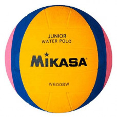 Мяч для водного поло "MIKASA W6008W" р.2, junior, резина, 300-320 г,  дл.окр.58-60см, желто-сине-розовый