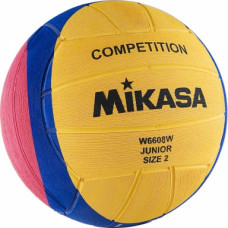 Мяч для водного поло "MIKASA W6608W" р.2, junior, резина, 300-320 г,  дл.окр.58-60см, желто-сине-розовый