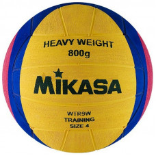 Мяч для водного поло трен. "MIKASA WTR9W" р. 4, женский, резина, (длина окр. 65-67 см), вес 800 г, желто-сине-розовый