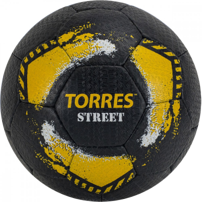 Мяч футб. "TORRES Street" арт.F020225, р.5, 32 панели. резина, 4 подкл. слоя, ручная сшивка, дизайн 2021,черно-желтый