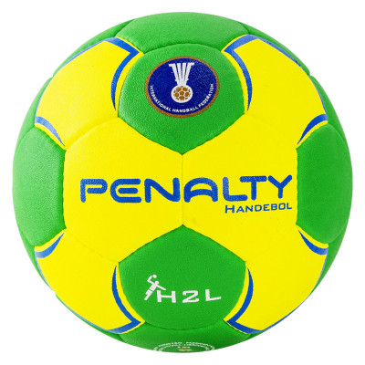 Мяч гандбольный PENALTY HANDEBOL SUECIA H2L ULTRA GRIP FEMININO, арт.5115615300-U, р.2, IHF Approved, PU PRO, ручная сшивка, 5 подкл. слоев, желтый, зеленый