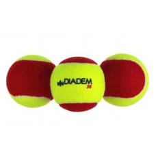 Мяч теннисный детский DIADEM Stage 3 Red Ball, арт.BALL-CASE-RED, уп.3 шт, фетр, нат.резина, желто-красный