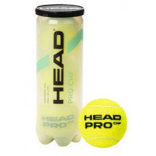 Мяч теннисный HEAD Pro Comfort 3B,арт.577573, уп.3 шт, сукно, нат.резина, желтый