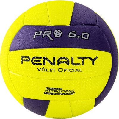 Мяч волейбольный матч. PENALTY BOLA VOLEI 6.0 PRO, арт.5416042420-U, р.5, микрофибра, подкл. слой Neogel, термосшивка, 0% влагопроницаемость, 18 пан., желто-фиолетовый