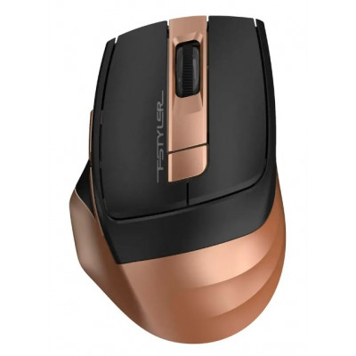 Мышь A4TECH Fstyler FG35, оптическая, беспроводная, USB, бронзовый и черный [fg35 bronze]