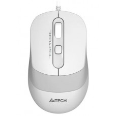 Мышь A4TECH Fstyler FM10, оптическая, проводная, USB, белый и серый [fm10 white]