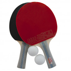 Набор для настол. тенниса DOUBLE FISH арт.CK-307, две ракетки и 2 мяча, для начинающих, накладки 1,6 мм, конические ручки, упакованы в сумку-чехол