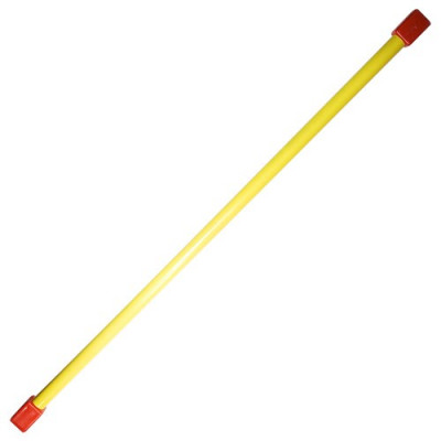 Палка гимнастическая (бодибар), арт.MR-B02, вес 2кг, длина 120 см, изготовлена из полой стальной трубы с порошковой окраской, пластиковые наконечники для предотвращ.скольжения по полу и его повреждения, желтый