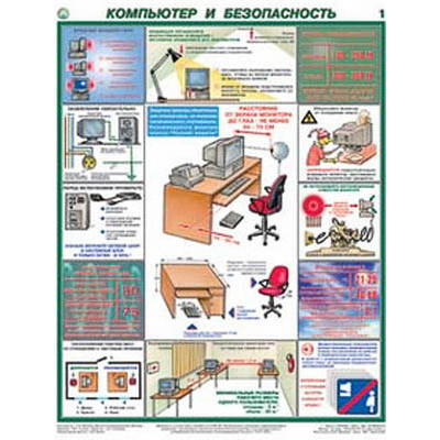 Плакаты "Компьютер и безопасность" (2 листа, размер 450х600)