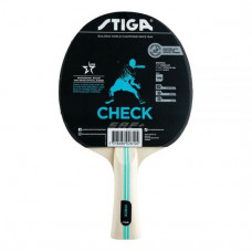 Ракетка для настол. тенниса Stiga Check Hobby WRB, арт.1210-5818-01, для начинающих, одобренная ITTF накладка с губкой толщиной 1,6 мм, пятислойное основание Stiga, коническая ручка