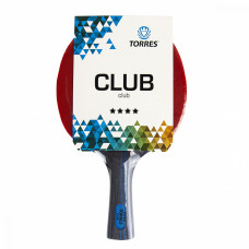 Ракетка для настол. тенниса TORRES Club 4*, арт. TT21008, для тренировок, одобренная ITTF накладка DF 830 с губкой толщиной 2,0 мм, семислойное основание TORRES Club, коническая ручка