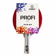 Ракетка для настол. тенниса TORRES Profi 5*, арт. TT21009, для спортсменов, одобренная ITTF накладка DF Volant 1 с губкой толщиной 2,0 мм, семислойное основание TORRES Profi, коническая ручка