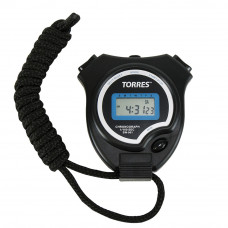 Секундомер "TORRES Stopwatch", арт.SW-001,засечка промежутков времени,часы (формат 12/24), будильник, дата. Пластик,длина 7 см. шир. 6 см, в компл.батарейка,инстр.по экспл.на рус.яз,шнурок,карт.упаковка,чер-син NEW
