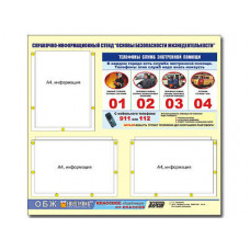 Стенд информационный ЭДУСТЕНД "Основы безопасности жизнедеятельности" (75х70, 3 кармана)
