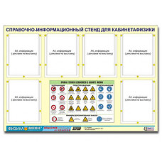 Стенд информационный ЭДУСТЕНД "Правила техники безопасности в кабинете физики" (80х110, 6 карманов)