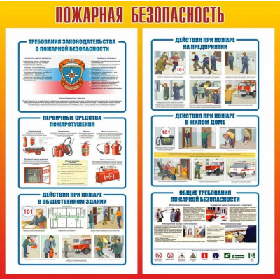 Стенд "Пожарная безопасность" без карманов 1х1