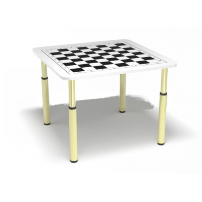 Стол шахматный регулируемый 0-3 г.р. 600*600 ЛДСП толщиной 16 мм, противоударная кромка ПВХ 2 мм. Рисунок УФ-печать