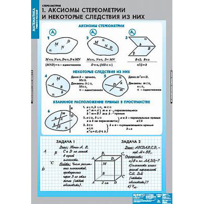 Таблицы демонстрационные "Стереометрия"