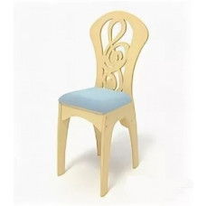 Взрослый стул Скрипичный ключ мягкий лак Н 460 березовый мультиплекс 15 мм, бесцветный лак, поролон, ткань или винилискожа