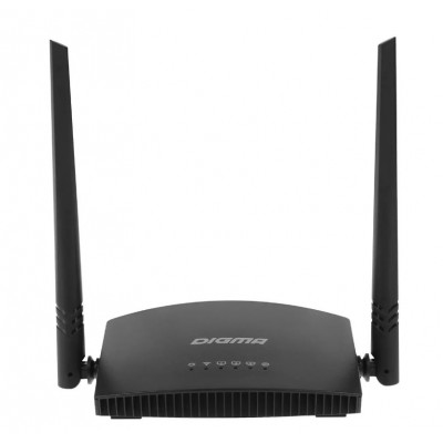 Wi-Fi роутер Digma DWR-N301,  N300,  черный