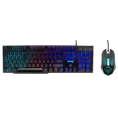 Комплект клавиатура мышь Oklick 400GMK USB проводной черный