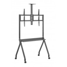 Стойка Digis DSM-P1296 мобильная для ТВ 55"-100" до 120 кг, VESA до 900x600мм, сталь, черная, полка-