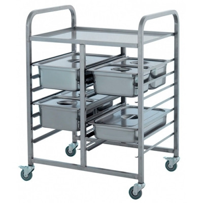 Тележка ТГ-1 для гастроемкостей GN1/1, GN1/2 (750х600х1050мм, 7 уровней, AISI304)